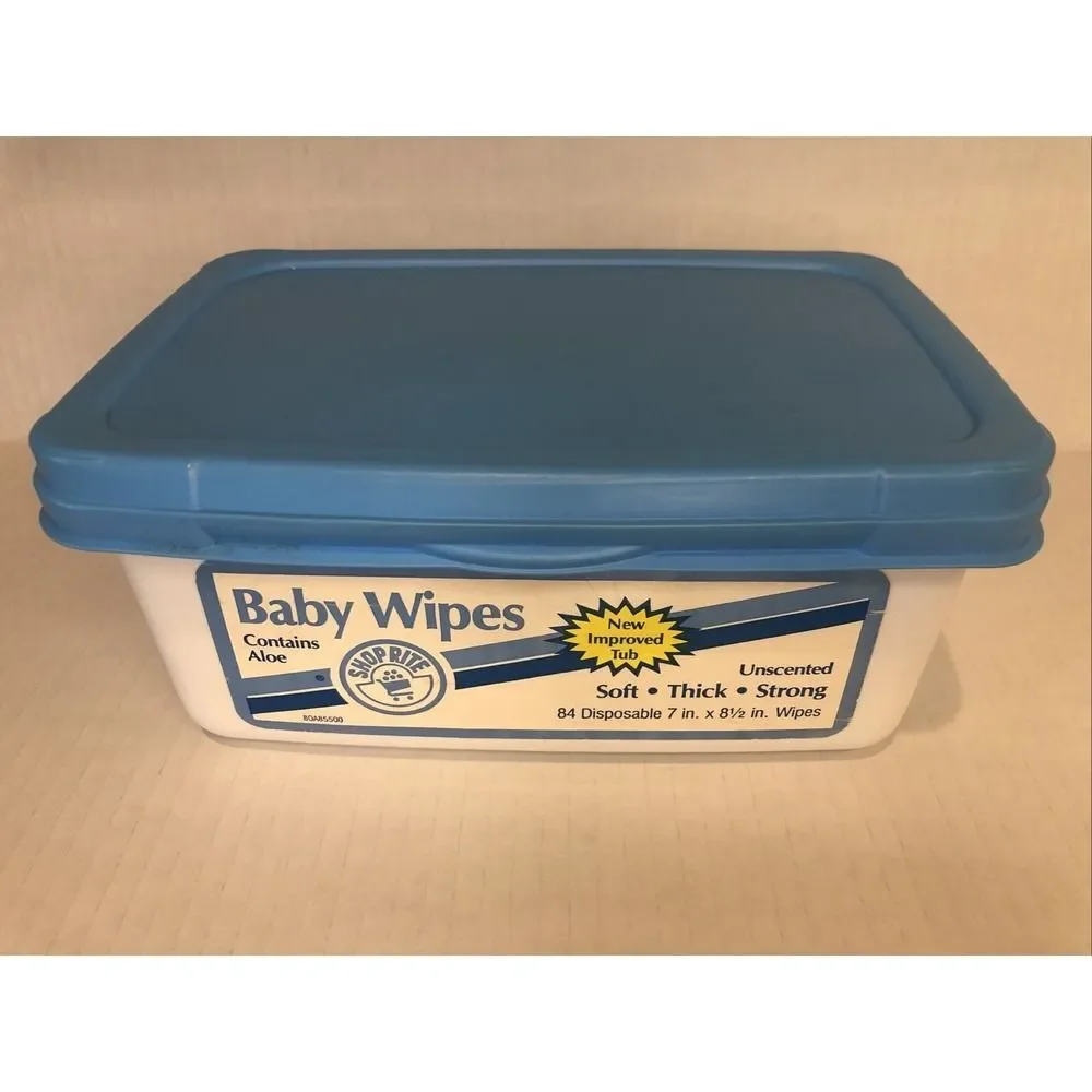 Vintage Baby‎ Wipes Empty Container 1991 Photo Prop Lid Is Loose